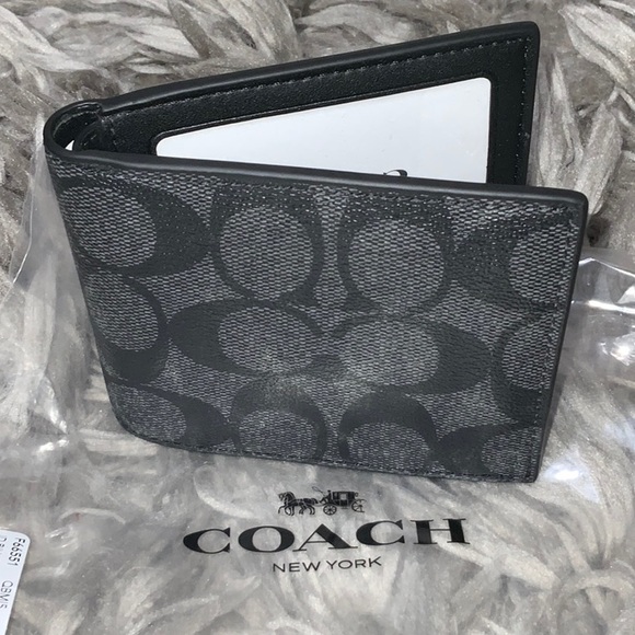 Coach Men’s Signature Billfold Wallet - Picture 4 of 13
